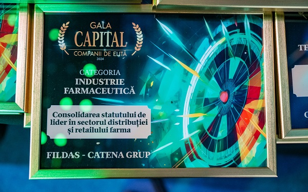 Grupul Fildas-Catena, premiat la Gala Capital Companii de Elită 2024, pentru consolidarea poziției de lider în domeniul farma