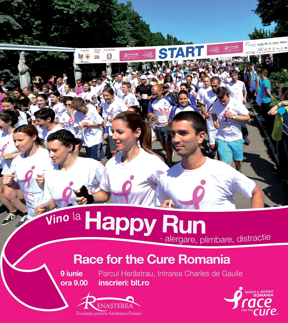 Alearga la Happy Run - Race for the Cure, pe 9 iunie in Herastrau!