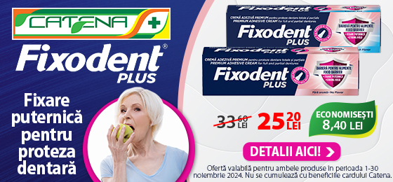 Fixare puternica pentru proteza dentara cu Fixodent Plus Food Barier