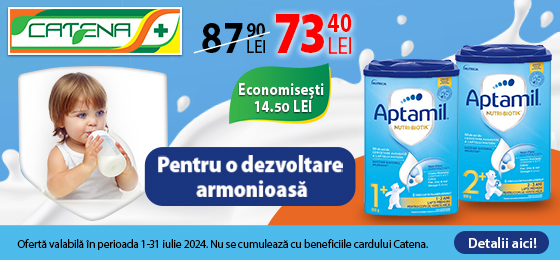 Laptele formula Aptamil Nutri-Biotik 1+ si 2+, pentru o dezvoltare sanatoasa