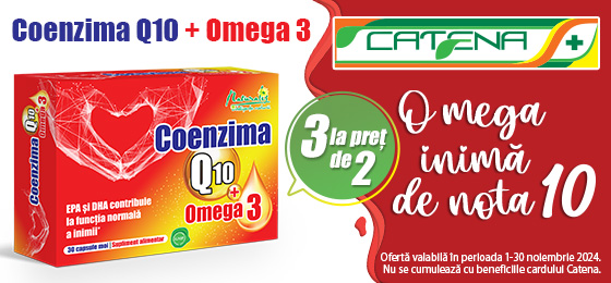 Coenzima Q10 + Omega-3 de la Naturalis contribuie la functia normala a inimii 