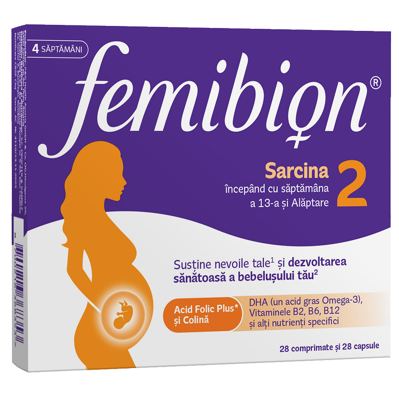 Femibion Sarcina sanatoasa 2, 28 comprimate filmate