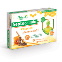 Septocalmin propolis si lemn dulce, 24 drajeuri de supt, NATURALIS