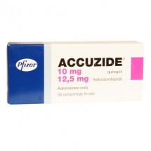Accuzide 10mg/12.5mg, 3 blistere x 10 comprimate filmate