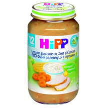 HIPP Legume Gustoase cu orez si curcan 12l+ X 220 g