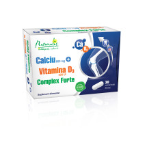 Calciu + Vitamina D3 Forte, 30 comprimate, NATURALIS