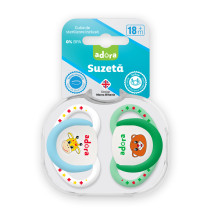 Adora Suzeta silicon, cutie sterilizare inclusa, 18 luni +, design baieti