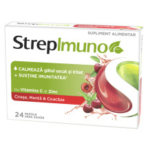 StrepImuno Cirese Menta Coacaze X 24 pastile fara zahar