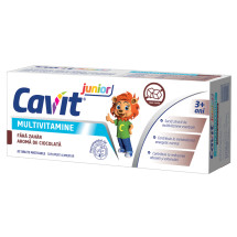 Cavit Junior multivitamine fara zahar, aroma de ciocolata, 20 tablete masticabile, Biofarm