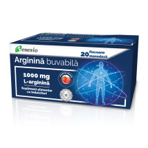 Arginina buvabila, 1000 mg, 20 flacoane buvabile, Benesio