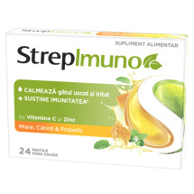 StrepImuno Miere Catina si Propolis X 24 pastile fara zahar