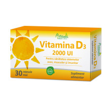 Vitamina D3 2000 UI, 30 capsule moi, NATURALIS