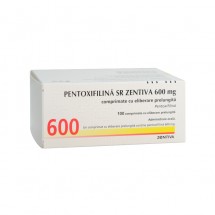 Pentoxifilina SR Zentiva 600mg, 10 blistere x 10 cpr.elib.prel