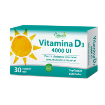 Vitamina D3, 4000 UI, 30 capsule moi, NATURALIS